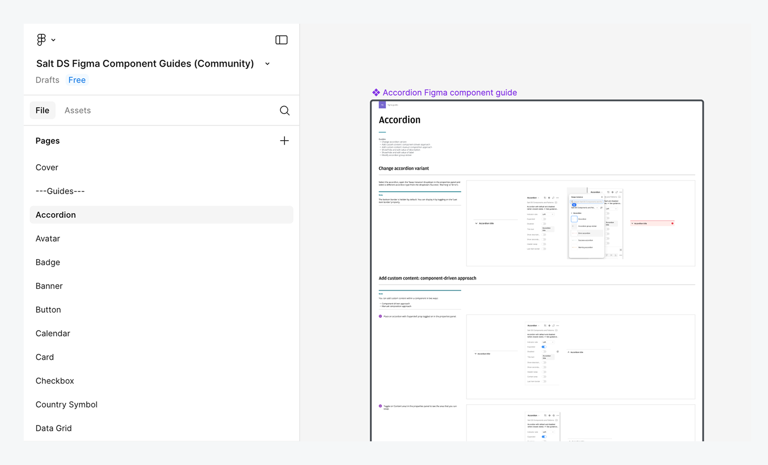 Salt Figma component guides duplicated to your draft