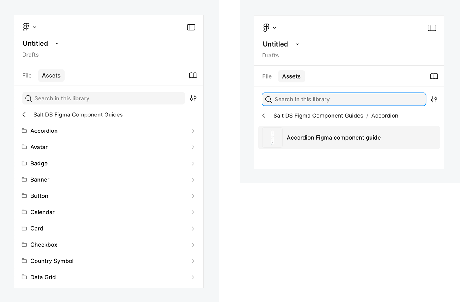 Finding the right Guide in the asset panel