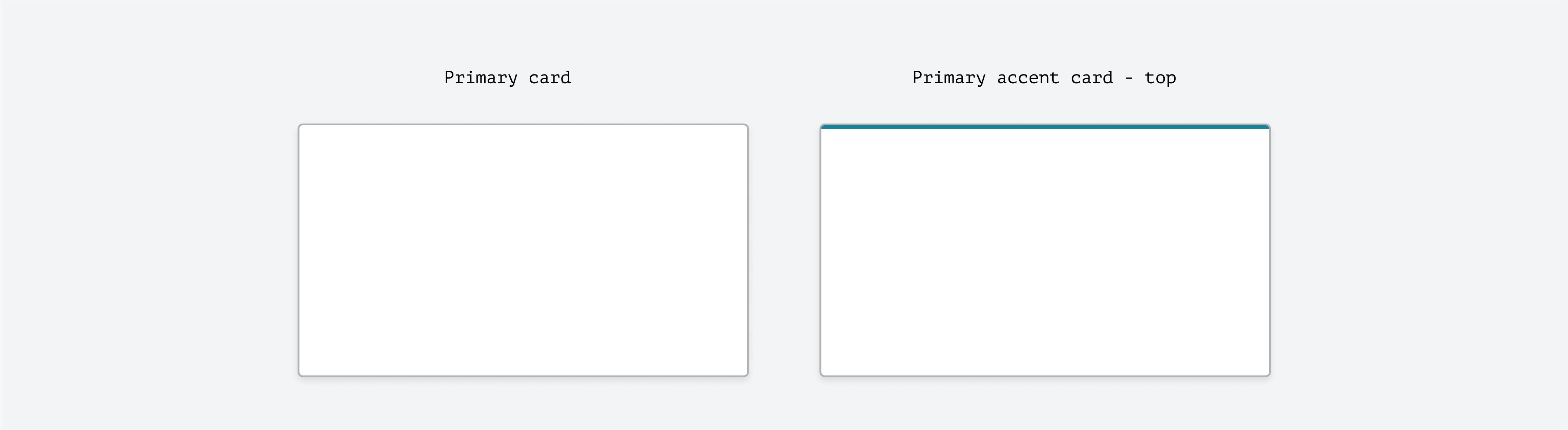 Example of Card without accent and with accent side-by-side