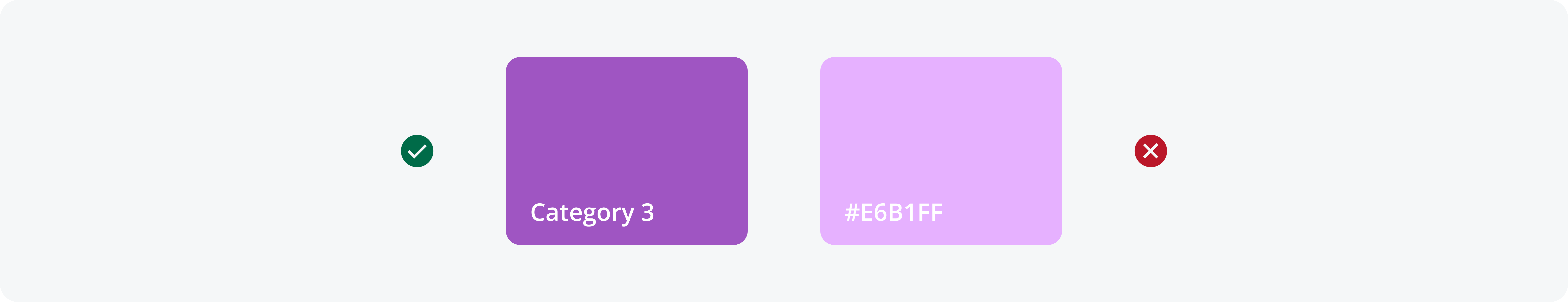 Two color purple swatches with white text, one darker than the other to illustrate contrast differences when using a Salt token.