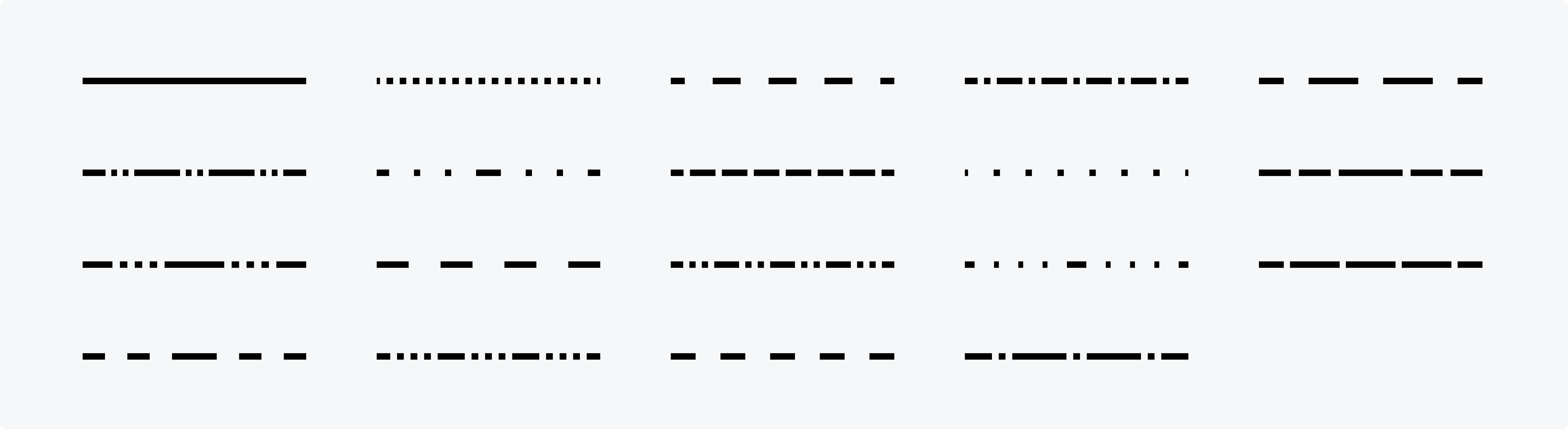 Diagram of the available line patterns.