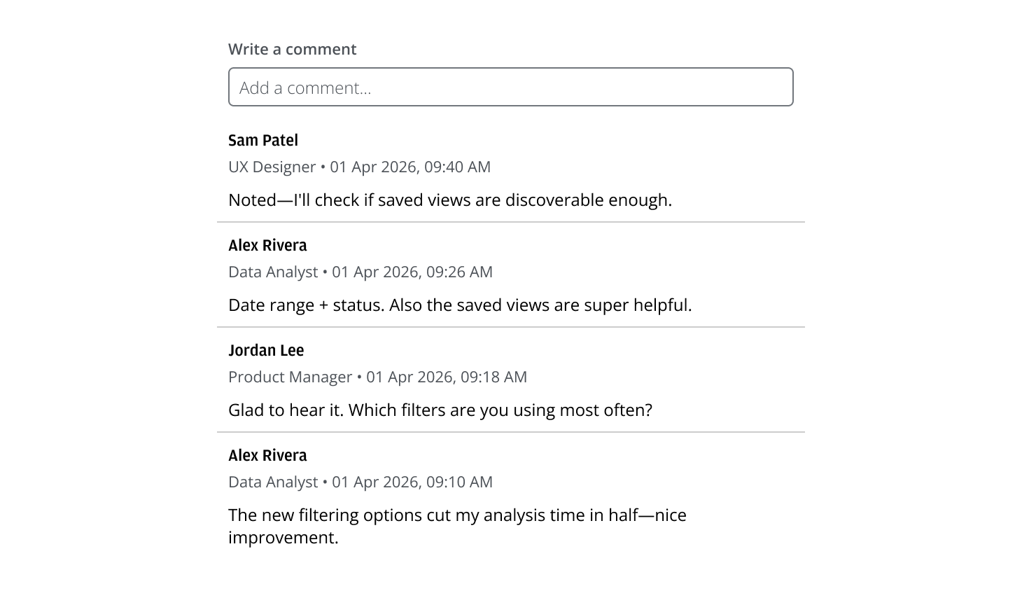 Example showing comments.